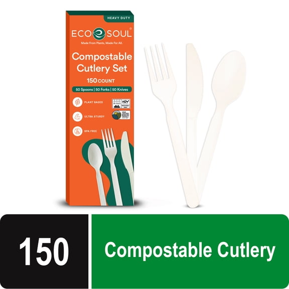 Compostable Plant Based Cutlery - Set of 150