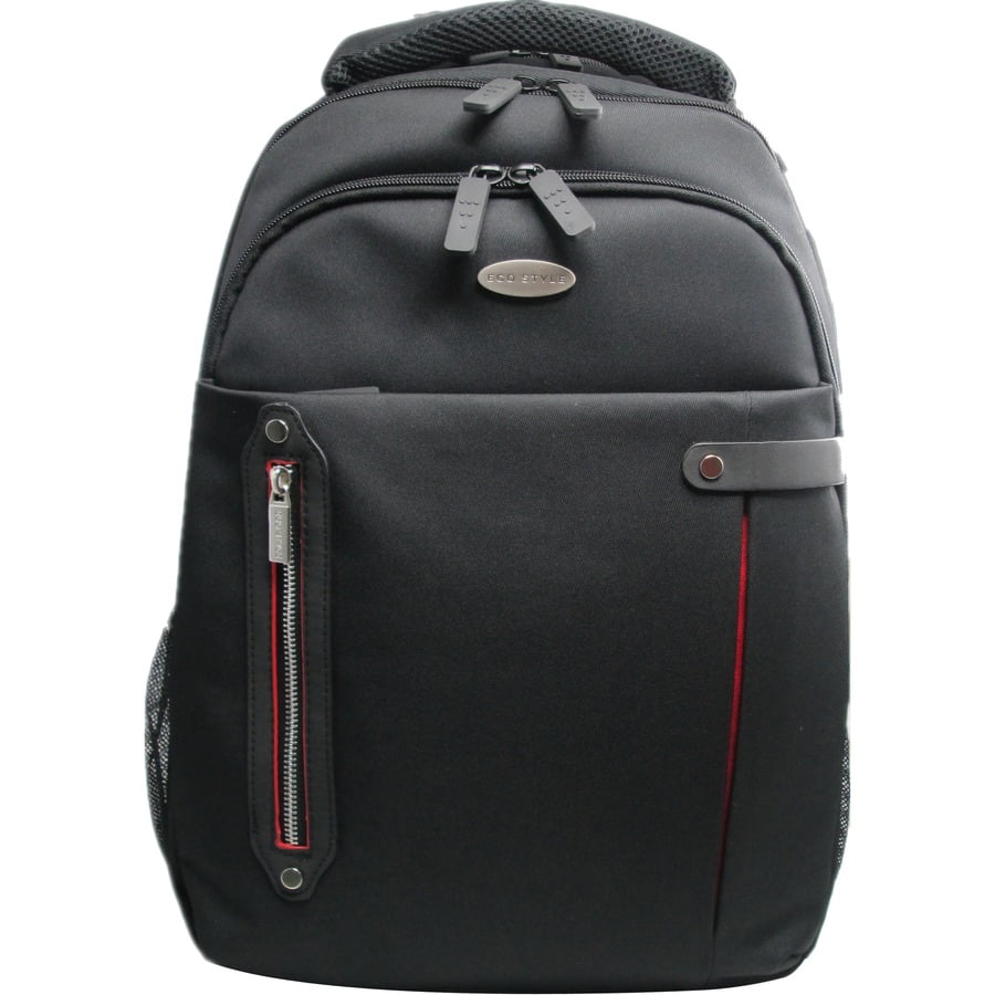 Black Neoprene Tech Pro Backpack with Red Accents