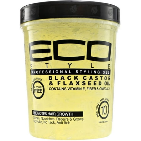 ECO Styler Black Castor & Flaxseed Oil Gel 32 oz - (Pack of 3)