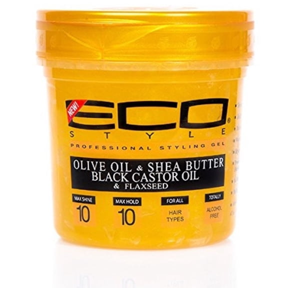 ECO Styler Gold Olive Oil, Shea Butter, Black Castor Oil & Flaxseed Gel, 16 oz (Pack of 3)