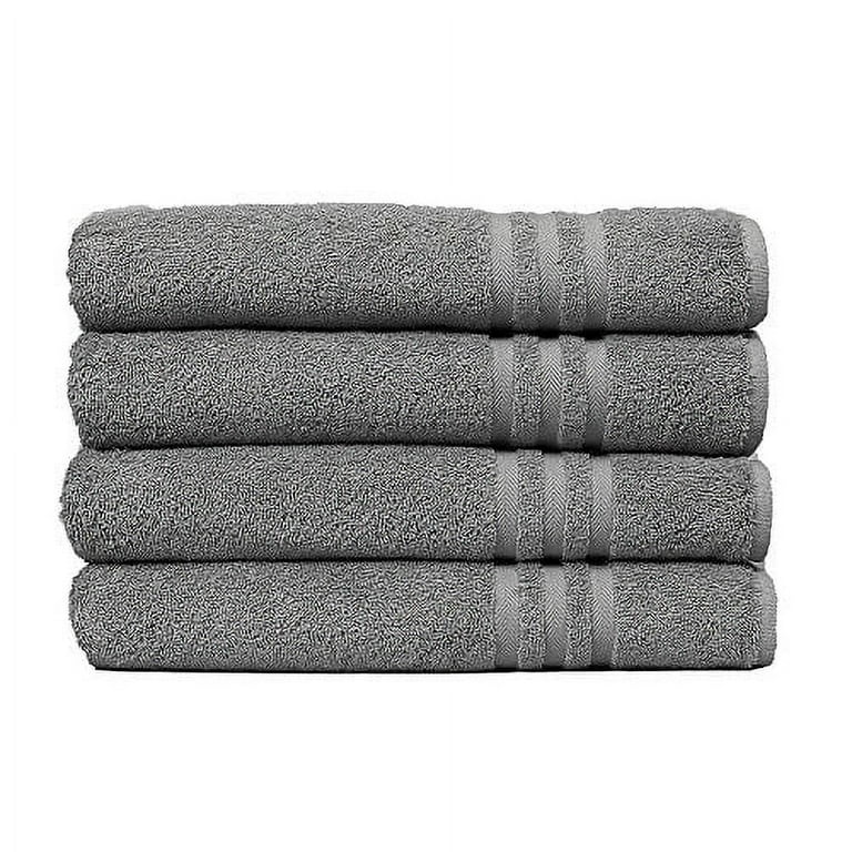 ECO TOWELS Premium Hotel & Spa Bath Towel Cotton, 27 x 54,Set of 4 (Grey)