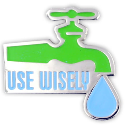 PinMart ECO Use Water Wisely Water Conservation Environmental Awareness Enamel Lapel Pin