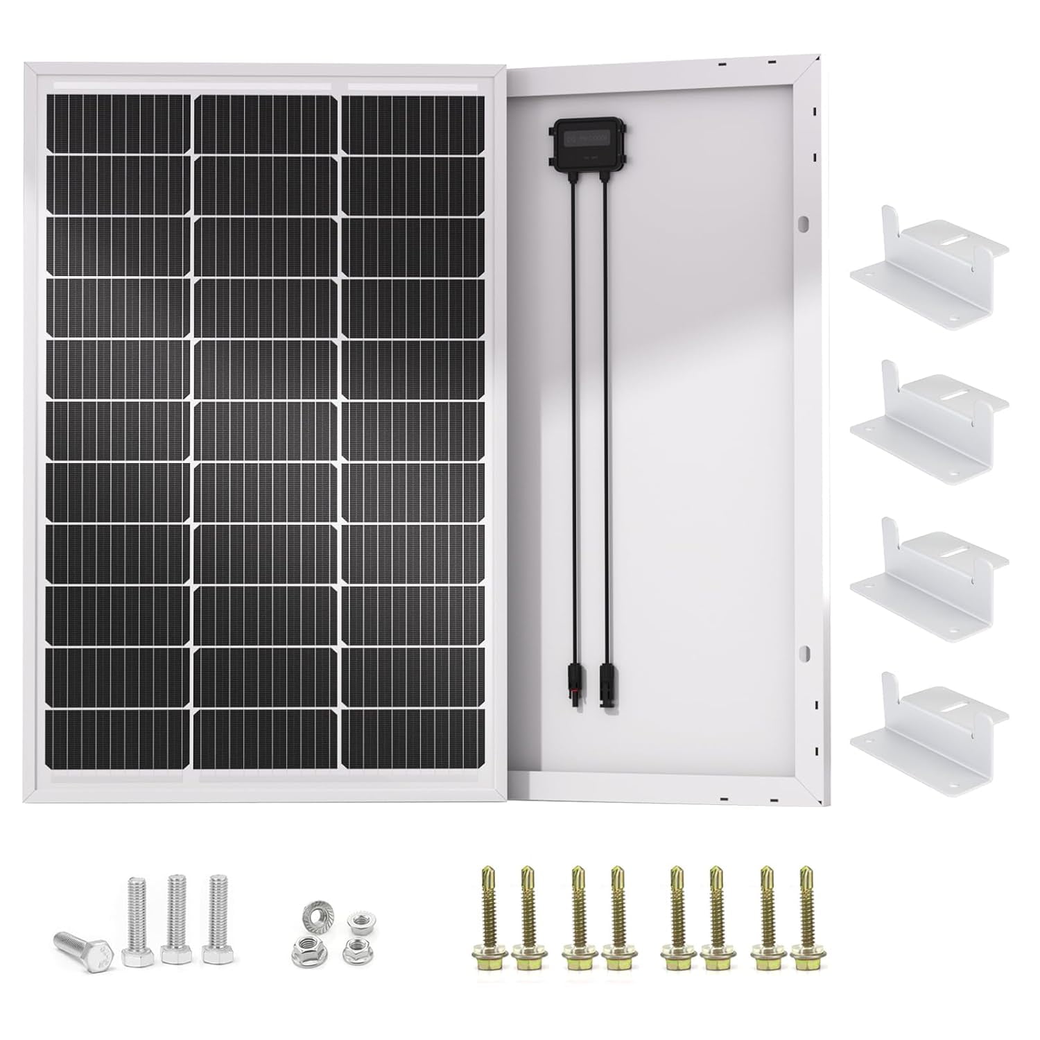 ECO-WORTHY 100 Watts 12 Volts Monocrystalline Photovoltaic Solar Panel High Efficiency Module for 12 Volt Battery Charging RV Marine Boat Off Grid(Upgrade)
