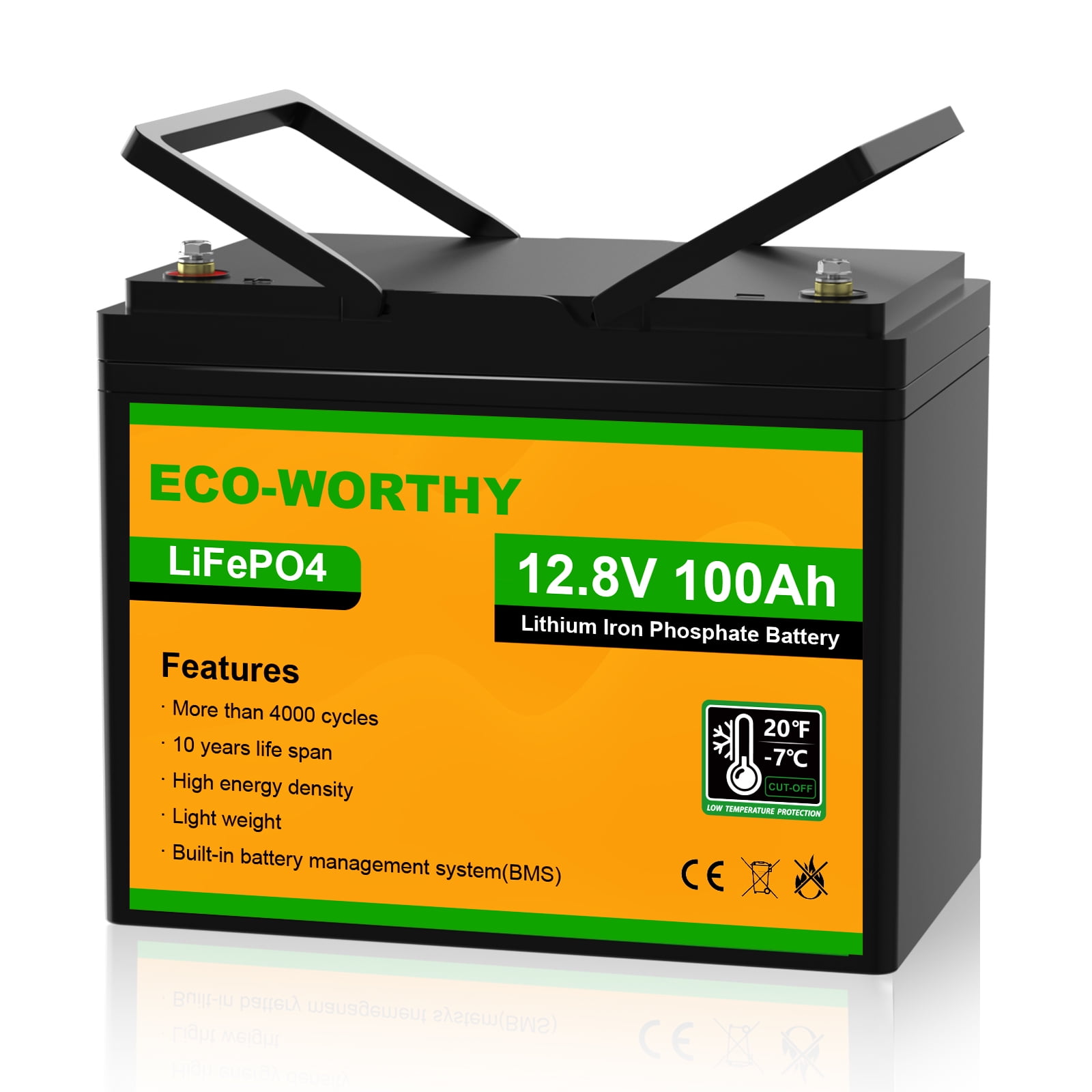 Eco-Worthy 12V 30Ah LiFePO4 Battery, Over 2000 Cycles, for RV