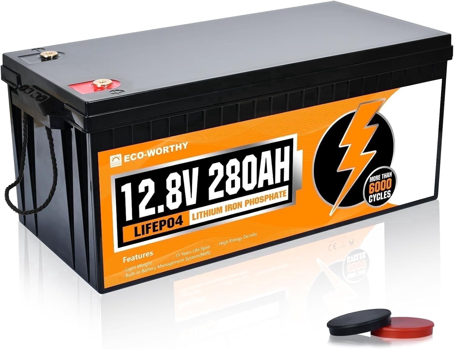 ECO-WORTHY 12V 280Ah リン酸鉄リチウムバッテリー（LiFePO4） ECO-WORTHY 12V 280Ah LiFePO4 Lithium Battery, 6000+ Deep Cycles
