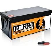 ECO-WORTHY 12V 280Ah LiFePO4 Lithium Battery, 6000+ Deep Cycles, 3584Wh Energy, for Off-Grid, RV, Solar System