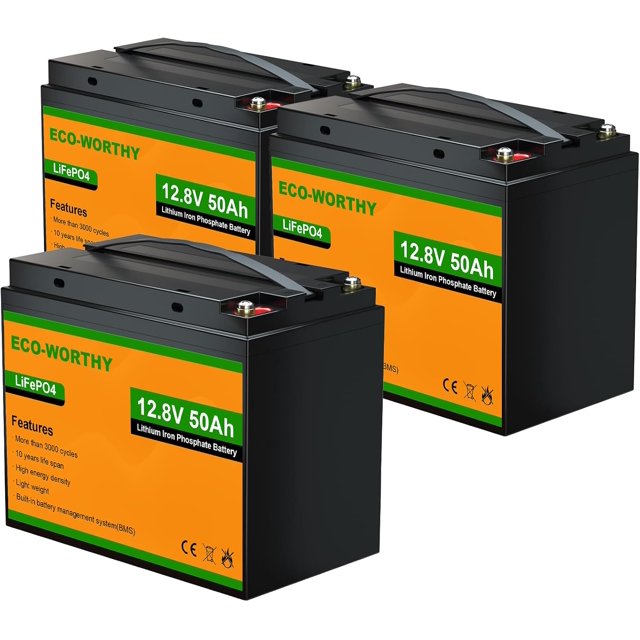 ECOWORTHY 12V 50Ah 4Pack (Pack in series to 48V 50Ah) LiFePO4 Lithium