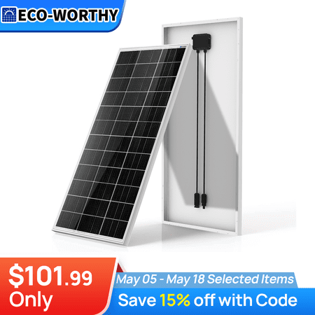 ECO-WORTHY 195W Watt Mono Solar Panel 12V Battery Charger Home Boat RV Off Grid