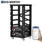ECO-WORTHY 2-Pack 48V 100Ah LiFePO4 Server Rack Batteries, 10.24kWh, Bluetooth/WiFi, 100A BMS, UL1973 & UL9540A, 6-Tier Rack