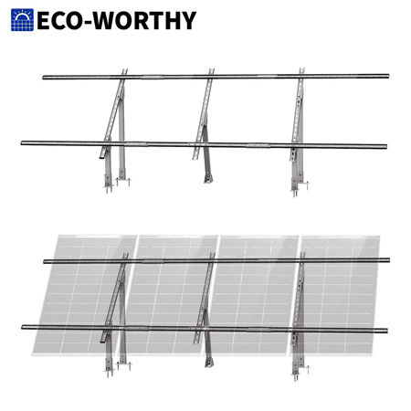 ECO-WORTHY Adjustable Solar Panel Mounting Brackets Kit System for 4PCS Panels
