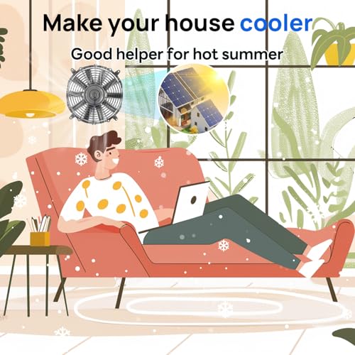 ECO-WORTHY Solar Powered Fan+100W Solar Panel with Pair of 16ft Solar Cable for Chicken Coops, Attic, Greenhouse - DELIVERY in 2 PARCELS