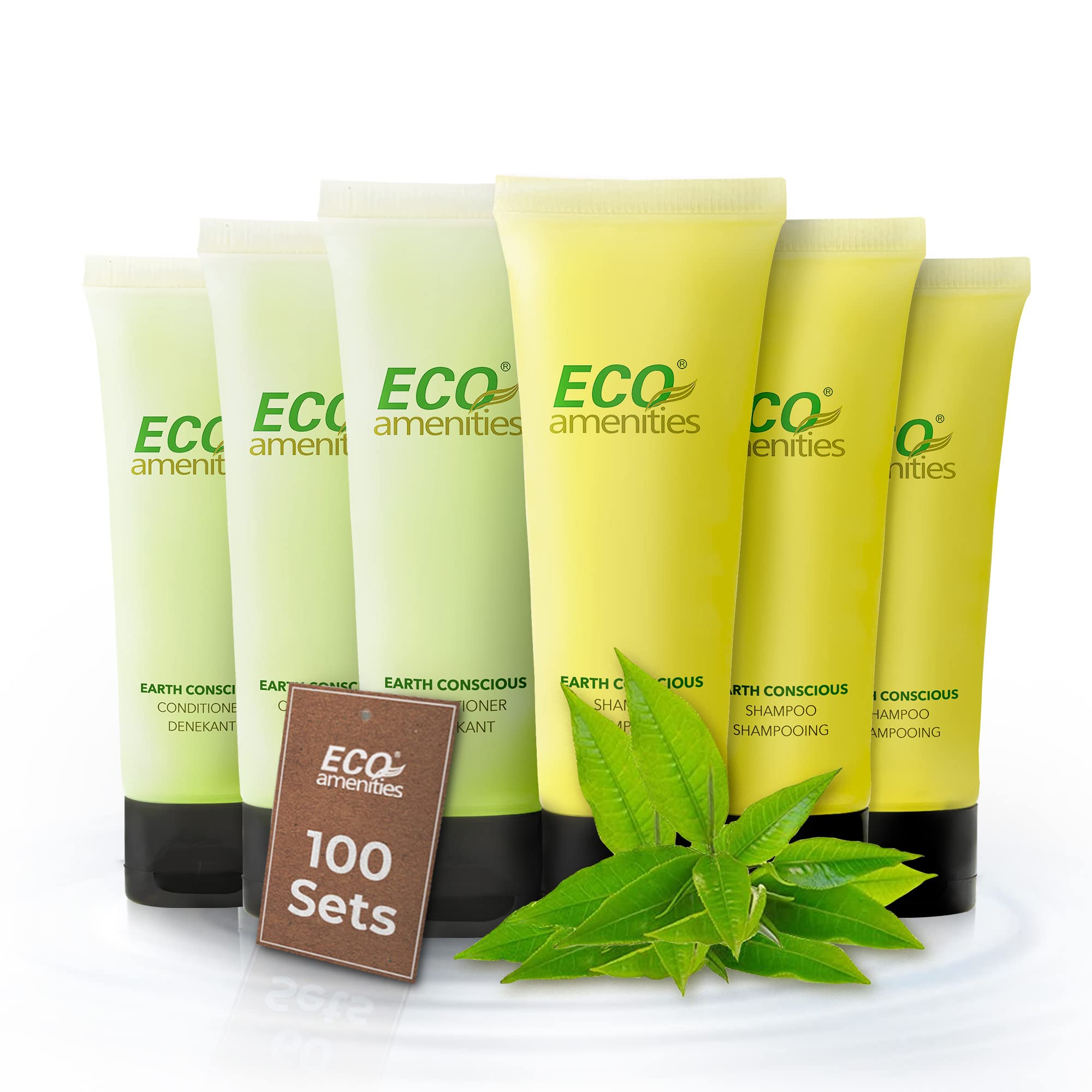 ECO amenities AllinKit 200pcs (100 Sets) 2Piece Hotel Bulk Shampoo