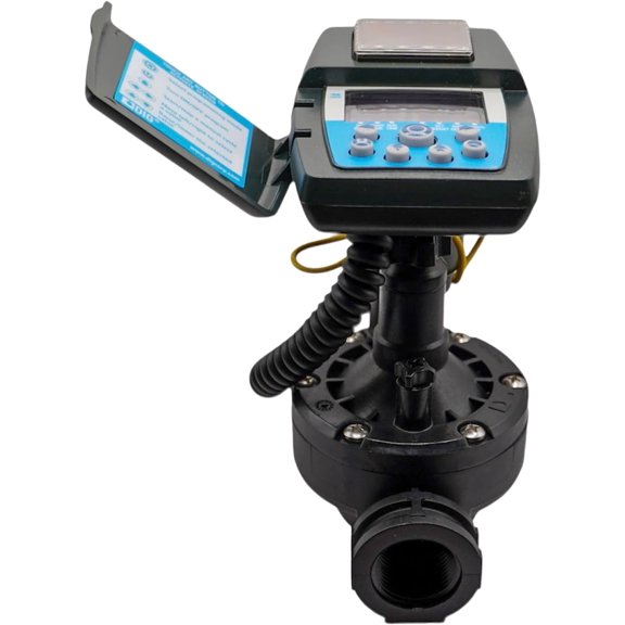 ECO1ILV.075 Single Station Solar Powered Irrigation Controller W/Rain Sensor Connections Mounted on a 3/4" FNPT Inline Valve$$Garden & Patio