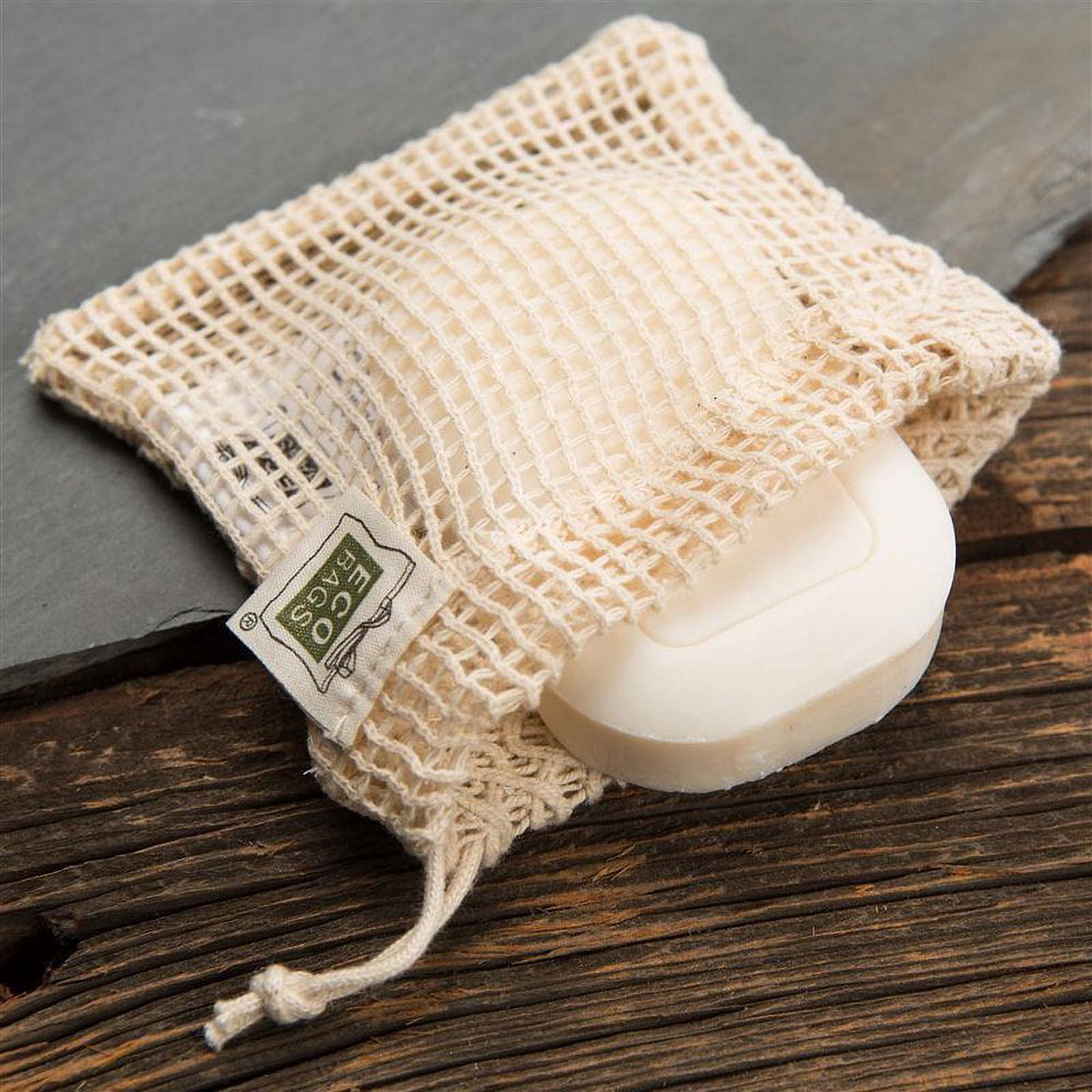 ECOBAGS Natural Cotton Soap Bag Pack of 2