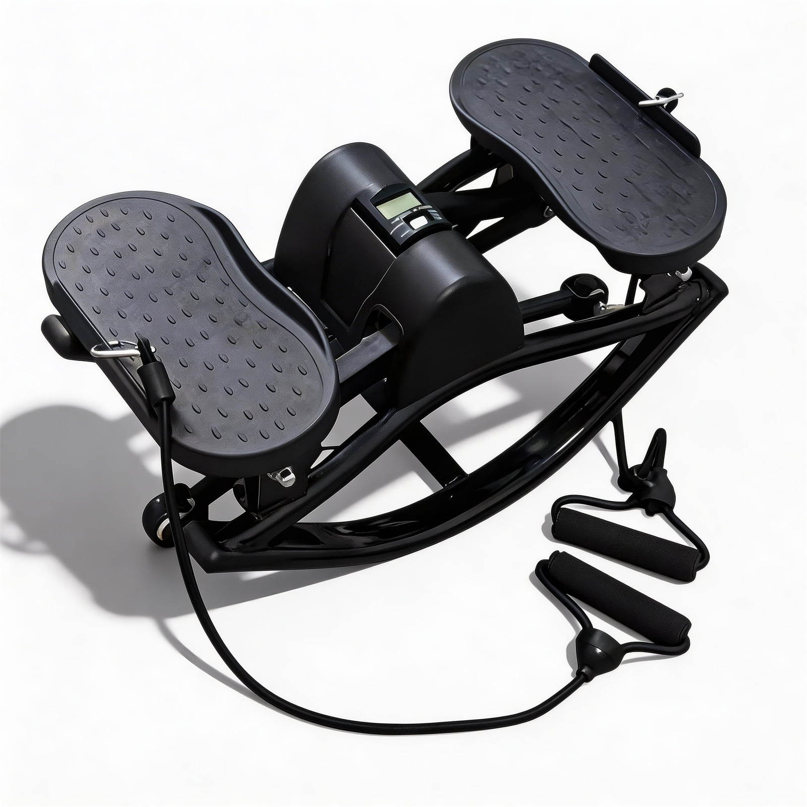 ECOBUY Mini Stepper Machine with Resistance Bands, LCD Monitor, Black ...