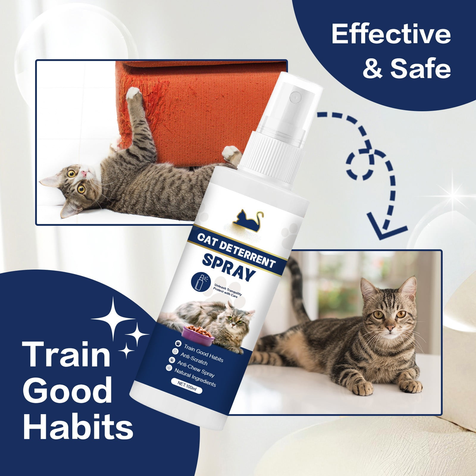 ECODDDE Cat Deterrent Spray,Cat Repellent indoor,Cat Repellent,Set Up ... - Indoor Flea Repellent For Cats And Homes