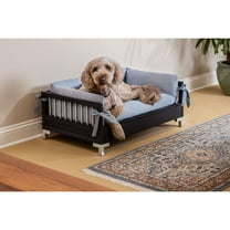 ECOFLEX® Manhattan Elevated Dog Bed, Memory Foam Cushion, Durable Composite Frame, Stainless Steel Legs & Spindles, Removable Cover, Espresso Black, Pets Up to 90 lbs.