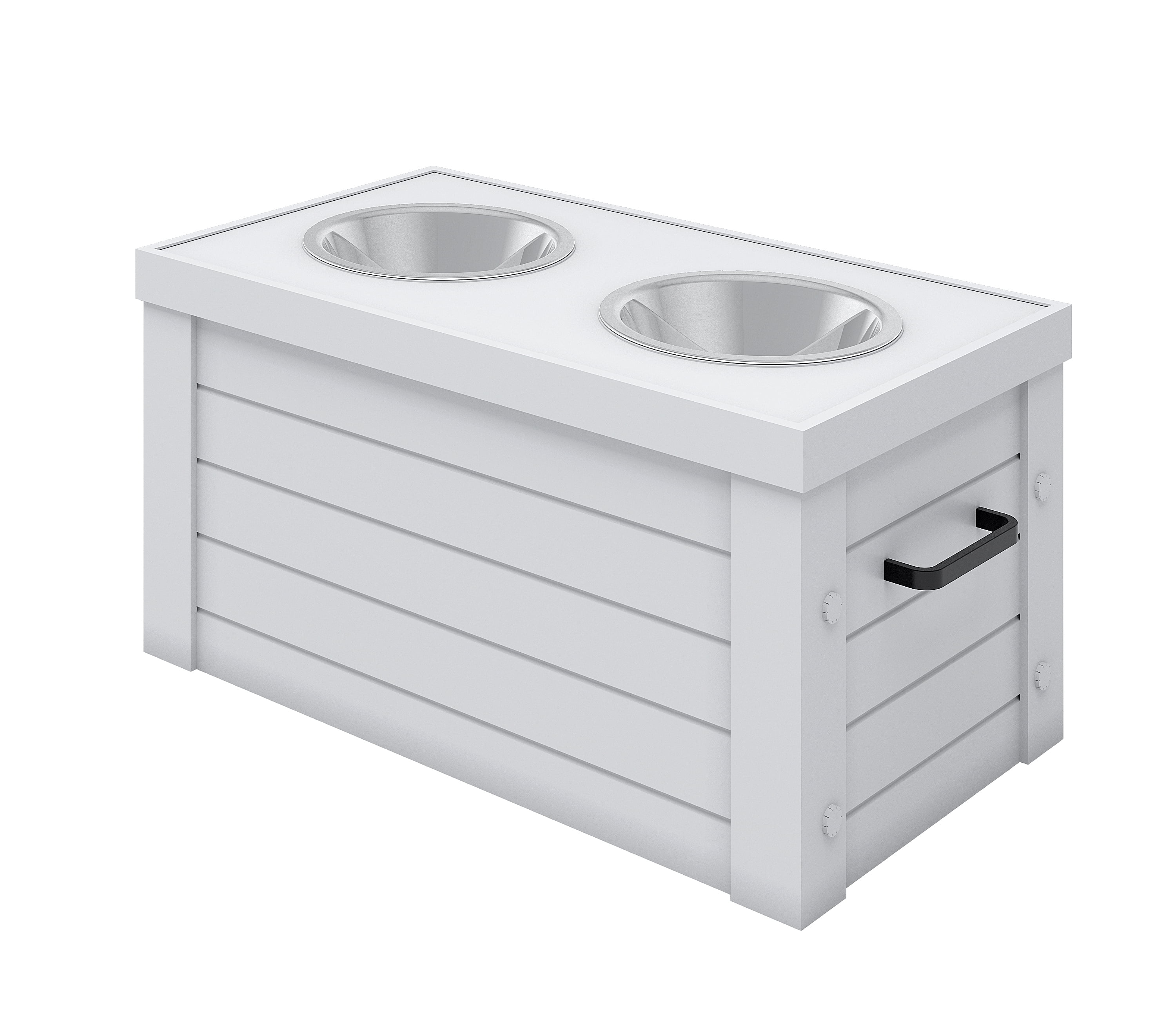 ECOFLEX® Piedmont Elevated Dog Feeder, Two 24 oz. Bowls, Removable Lid Storage, Small to Medium Size Dogs