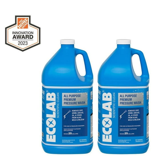 ECOLAB 1 Gal. All Purpose Premium Pressure Wash Concentrate, Removes Stains on Patios, Cars, Wood and Utility Trailers (2-Pack)