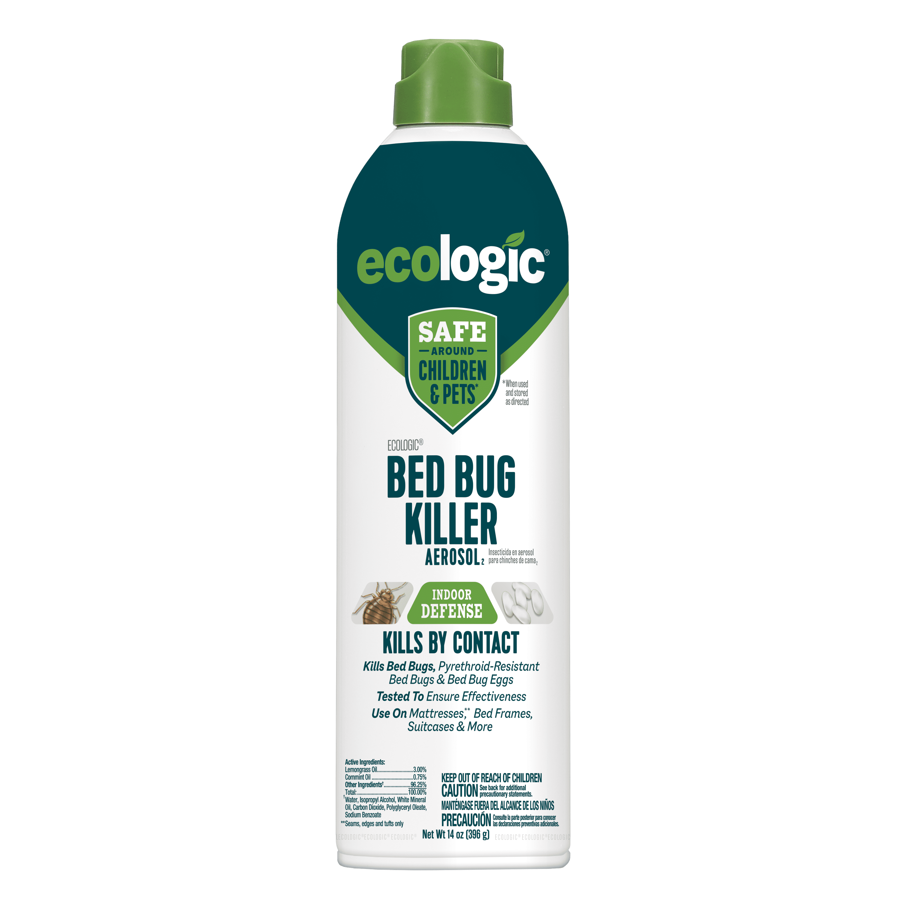 Ecologic Bed Bug Killer, Aerosol Formula Made With Lemongrass and Cornmint Oil, 14 Ounces