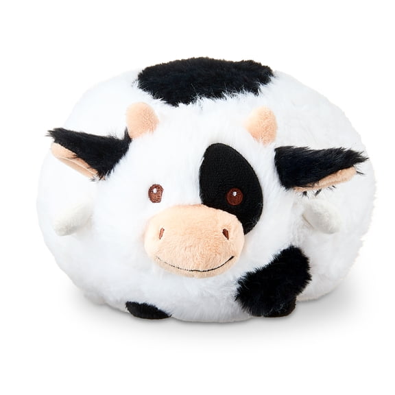 Vibrant Life Easter Round Plush Cow Dog Toy, Black and White