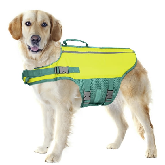 Vibrant Life Flotation Vest for Dogs, with Handle, Yellow, Large