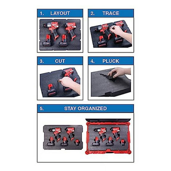 ECONO FOAM  Black/Red 24" x 48" Layered Foam for Kaizen Projects (30mm - 1-1/8",Black/Red)