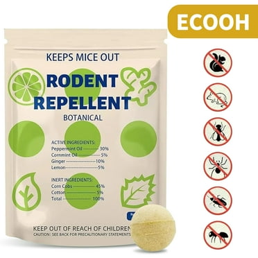 ECOOH 10 Packs Rodent Repellent Balls Squirrel Repellent Balls Peppermint Pest Repeller Rat Mouse Outdoor Rodent Repellent for Yard, Camping, Child & Pets Friendly