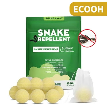 ECOOH 10 Packs Snake Away Repellent for Outdoors Snake Repellent Gardening Use Powerful Plant-Based Ingredients Snake Repellent Balls Pet & Kid Friendly