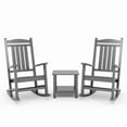 thumbnail image 1 of ECOPATIO 3-Piece Outdoor Rocking Chair Set of 3,All Weather Poly Lumber Adirondack Rocker Chair with High Back,Gray, 1 of 6