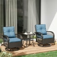 ECOPATIO 3 Pieces Patio Furniture Set, Outdoor Swivel Gliders Rocker