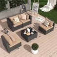 thumbnail image 1 of MRUAKA 5 Pieces Patio Conversation Set, Outdoor Sectional PE Rattan Wicker Furniture Seat,Beige, 1 of 7