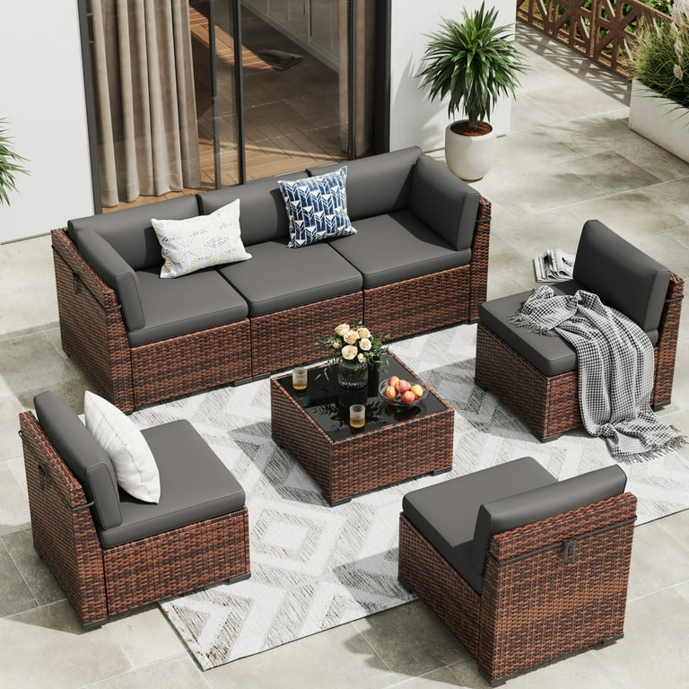 ECOPATIO Pieces Large Patio Furniture Set, Outdoor Sectional