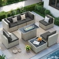 thumbnail image 1 of MRUAKA Patio Conversation Set, Outdoor Sectional PE Rattan Wicker Furniture Seat,Grey, 1 of 10