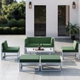 thumbnail image 1 of MRUAKA Aluminum Patio Furniture Set,7 Piece Modern Outdoor Furniture with 5 inch Cushion, Metal Patio Sectional Conversation Sets for Deck, Backyard, Porch(Green), 1 of 8