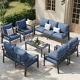 thumbnail image 1 of MRUAKA Aluminum Patio Furniture Set, 9 Pcs Modern Outdoor Sofa Sets, Outdoor Sectional Patio Conversation Set with Coffee Table for Backyard, Poolside, Navy, 1 of 8