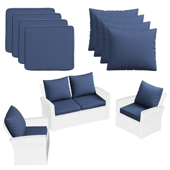 MRUAKA Outdoor Cushions for Patio Furniture, 4'' Replacement Cushions for Outdoor Furniture, Water-Resistant Patio Furniture Sectional Cushions for Sofa Couch Bench, (Navy)