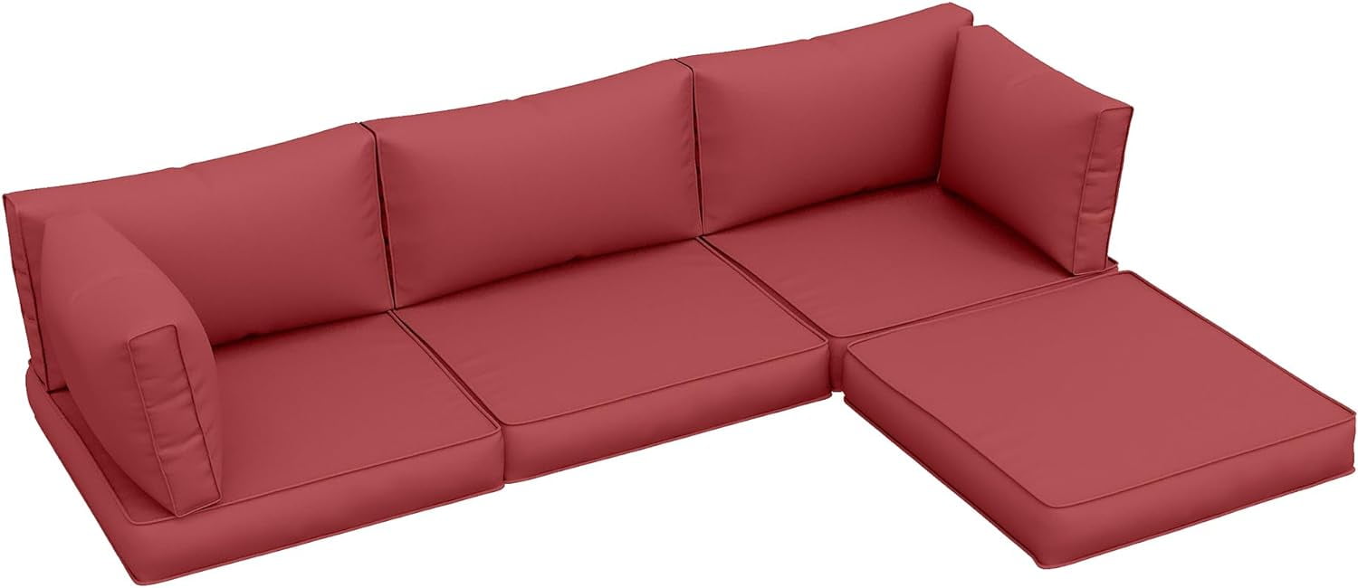 ECOPATIO Outdoor Cushions for Patio Furniture with 5 Pillows