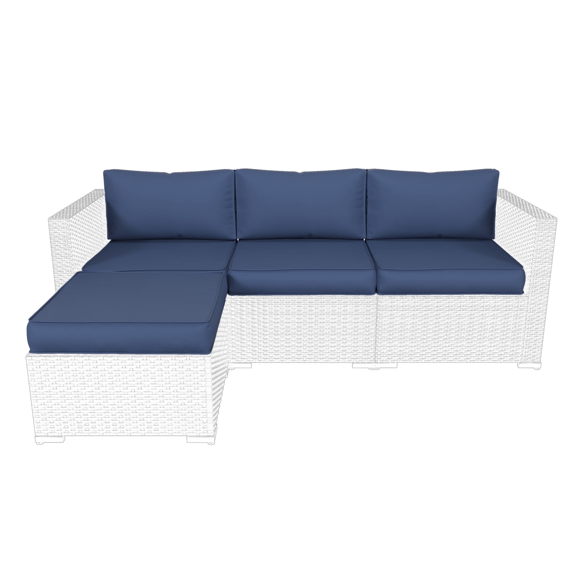 MRUAKA Outdoor Cushions for Patio Furniture, 7-Piece Replacement Cushions for Outdoor Furniture, Water-Resistant Patio Cushions, Outdoor Couch Cushions for 4-Seat Outdoor Sectional Sofa (Navy)