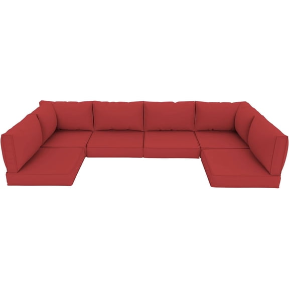 MRUAKA Outdoor Cushions for Patio Furniture Replacement, Patio Furniture Cushions, Deep Seat Patio Cushions, Patio Seat Cushions for Outdoor Sectional (Red)