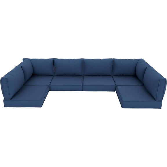 MRUAKA Outdoor Cushions for Patio Furniture Replacement, Waterproof Patio Furniture Cushions, Deep Seat Patio Cushions, Patio Seat Cushions for Outdoor Sectional (Blue)