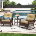 thumbnail image 1 of MRUAKA Outdoor Rocking Chairs Set of 3, Wicker Patio Furniture for Porch (Beige), 1 of 11