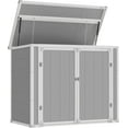 thumbnail image 1 of ECOPATIO Outdoor Storage Shed 41 Cu Ft Weather Resistant Resin with Floor Gray, 1 of 7