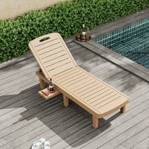 ECOPATIO Oversized Outdoor Chairse Lounge Chair, 5-Level Adjustment Backrest, Extra Widen Chaise with Cup Holder Easy Assembly for Pool Beach Garden