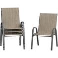 thumbnail image 1 of ECOPATIO Patio Chairs Set of 4, Outdoor Stackable Dining Chairs for All Weather, Breathable Garden Outdoor Furniture for Backyard Deck, Brown, 1 of 5