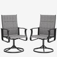 thumbnail image 1 of MRUAKA Patio Swivel Chairs Set of 2, Outdoor Dining Chairs Mid Back Padded All Weather Breathable Textilene Outdoor Swivel Chairs with Metal Rocking Frame for Lawn Garden Backyard Deck, Dark Gray, 1 of 8