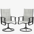 thumbnail image 1 of MRUAKA Patio Swivel Chairs Set of 2, Outdoor Dining Chairs Mid Back Padded All Weather Breathable Textilene Outdoor Swivel Chairs with Metal Rocking Frame for Lawn Garden Backyard Deck, Light Gray, 1 of 8
