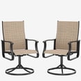 thumbnail image 1 of MRUAKA Patio Swivel Chairs Set of 2, Outdoor Dining Chairs Mid Back All Weather Breathable Textilene Outdoor Swivel Chairs with Metal Rocking Frame for Lawn Garden Backyard Deck, Khaki, 1 of 7