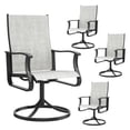 thumbnail image 1 of MRUAKA Patio Swivel Chairs Set of 4, Outdoor Dining Chairs Mid Back All Weather Breathable Textilene Outdoor Swivel Chairs with Metal Rocking Frame for Lawn Garden Backyard Deck, Light Gray, 1 of 7