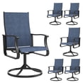 thumbnail image 1 of MRUAKA Patio Swivel Chairs Set of 6, Outdoor Dining Chairs Mid Back All Weather Breathable Textilene Outdoor Swivel Chairs with Metal Rocking Frame for Lawn Garden Backyard Deck, Blue, 1 of 7